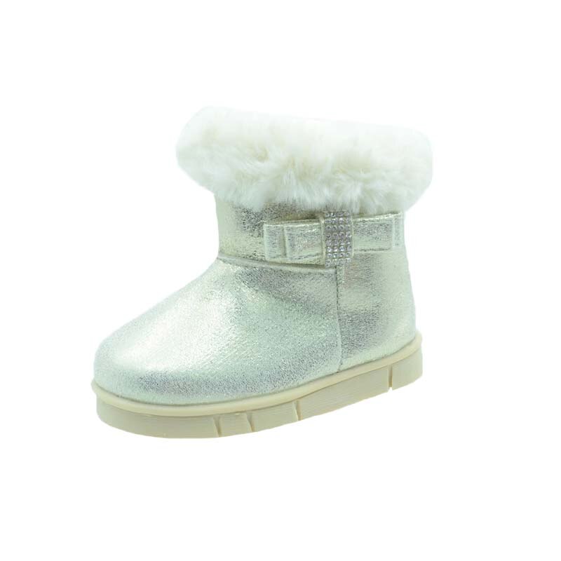 Cizme imblanite pentru fete Mini Junior X-9050-15, Argintiu 15 EU