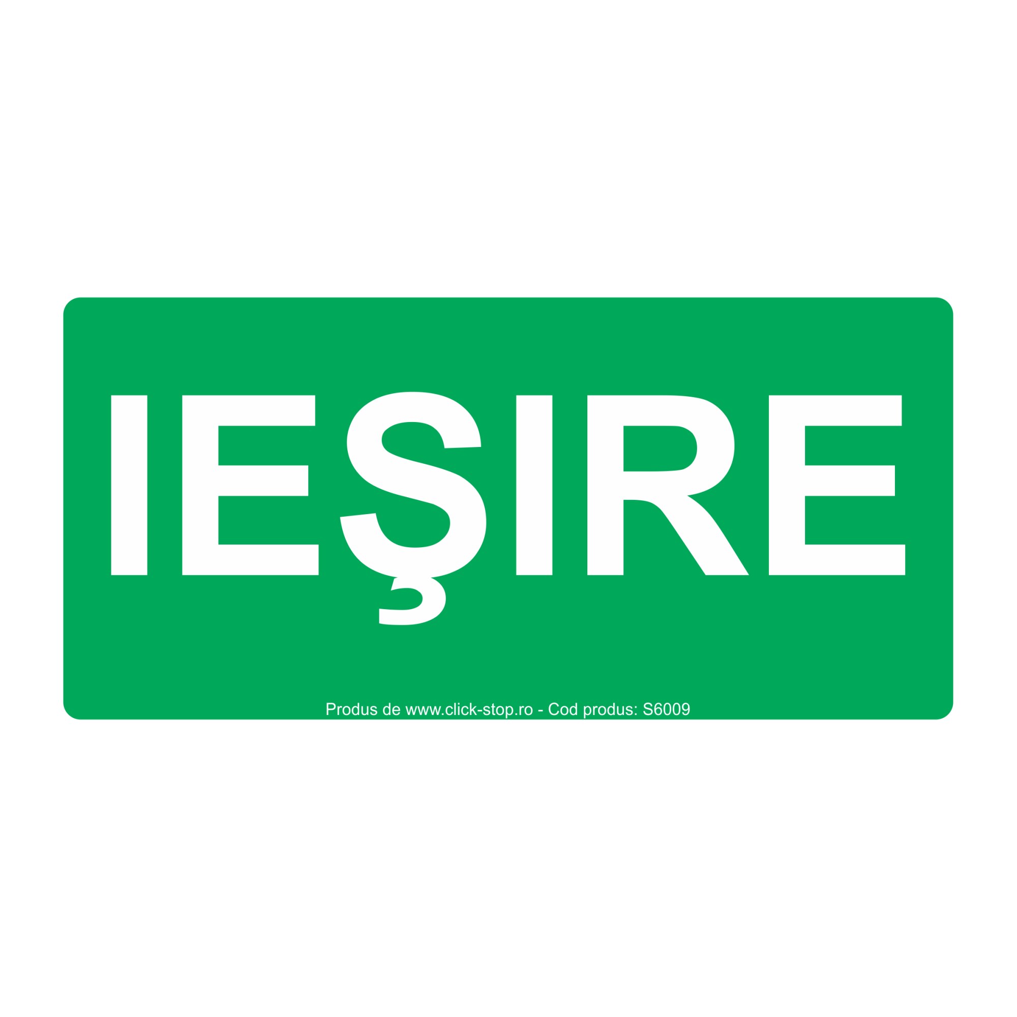 Indicator de Salvare - Iesire, S6009, PVC (Komatex) 3 mm, 100x200mm