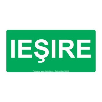 Indicator de Salvare - Iesire, S6009, PVC (Komatex) 3 mm, 100x200mm Indicator de Salvare - Iesire, S6009, PVC (Komatex) 3 mm, 100x200mm