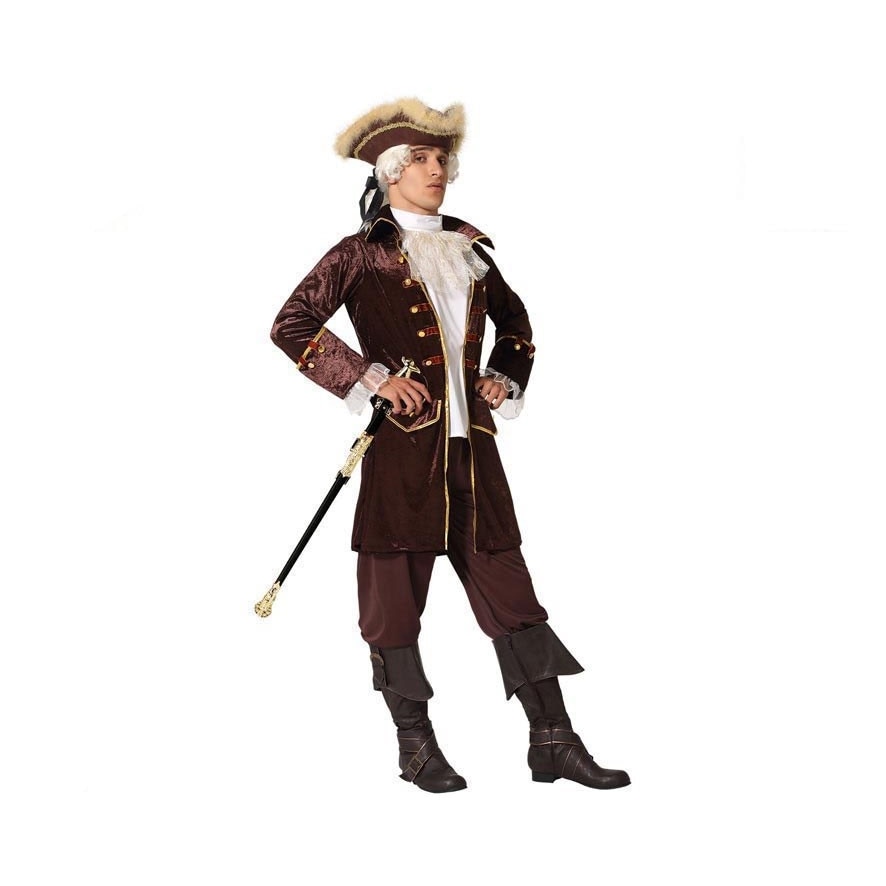 Costum carnaval barbati Pirat maro cu palarie, L