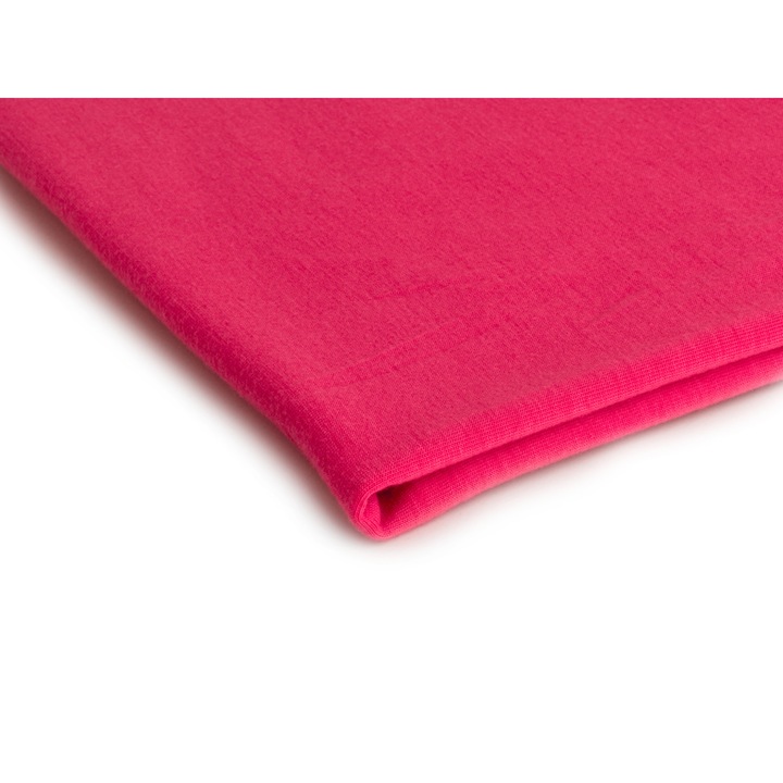 Tricotaje Poli-viscoza, poliester filat, Polyspun, culoare zmeura, dimensiune 50 cm x 160 cm