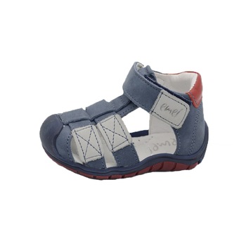 Sandale din piele realizate manual pentru primii pasi EMEL E2187-15-19, Bleumarin 19 EU Sandale din piele realizate manual pentru primii pasi EMEL E2187-15-19, Bleumarin 19 EU
