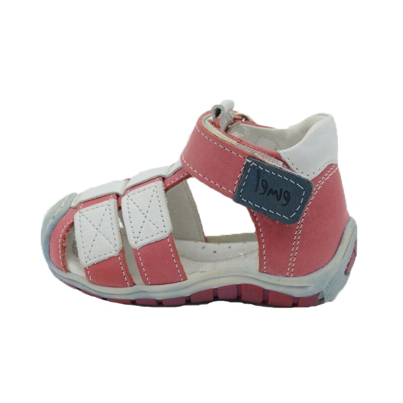 Sandale din piele naturala realizate manual pentru primii pasi EMEL E2187-3, Rosu 1952
