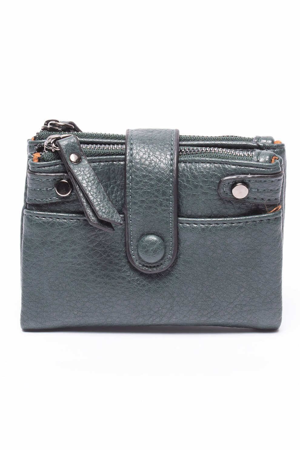 Francesca Rossi, Portofel de piele ecologica cu aspect saffiano, Verde inchis