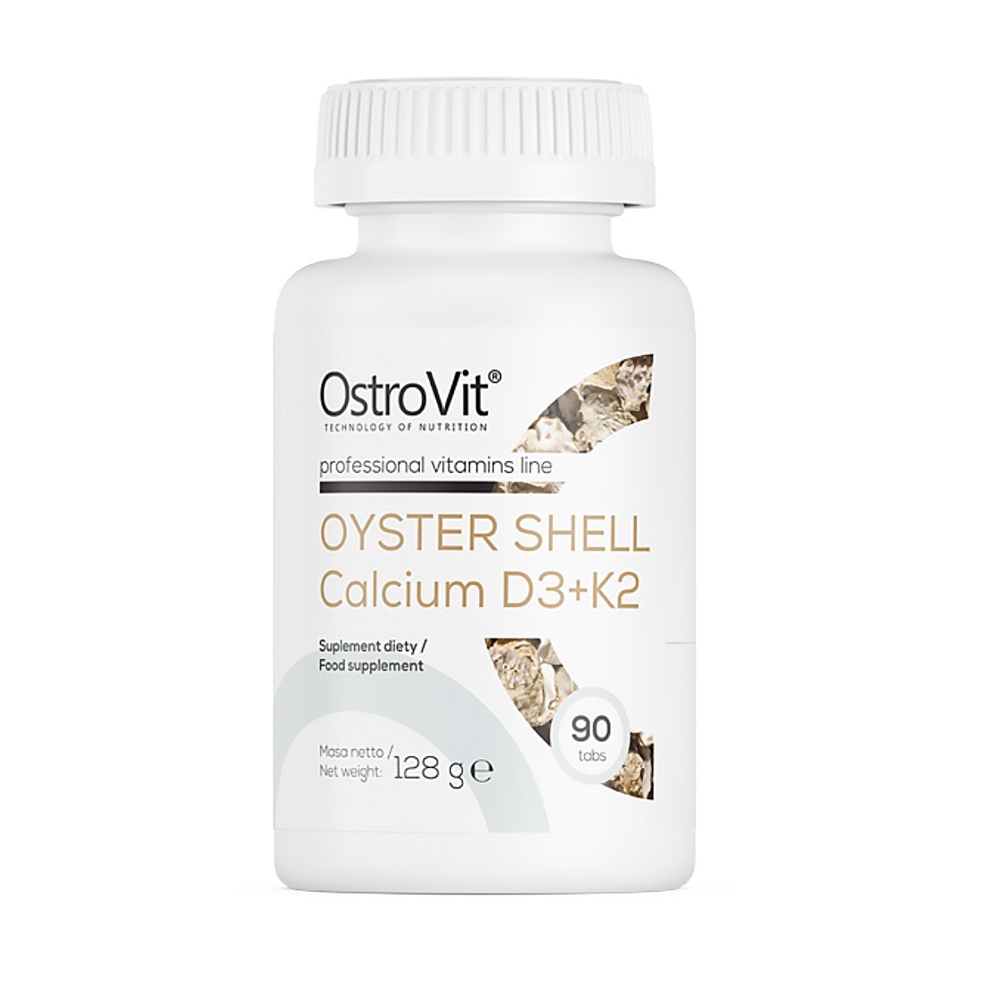 Supliment calciu si vitamine OstroVit Oyster Shell, 90 capsule
