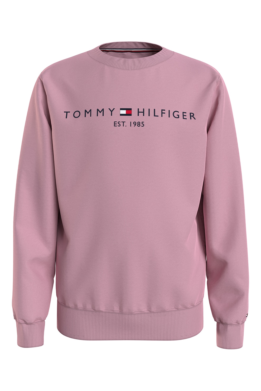 Sagging Patent stream Tommy Hilfiger, Bluza sport din amestec de bumbac organic cu imprimeu logo,  Roz, 128 CM - eMAG.ro