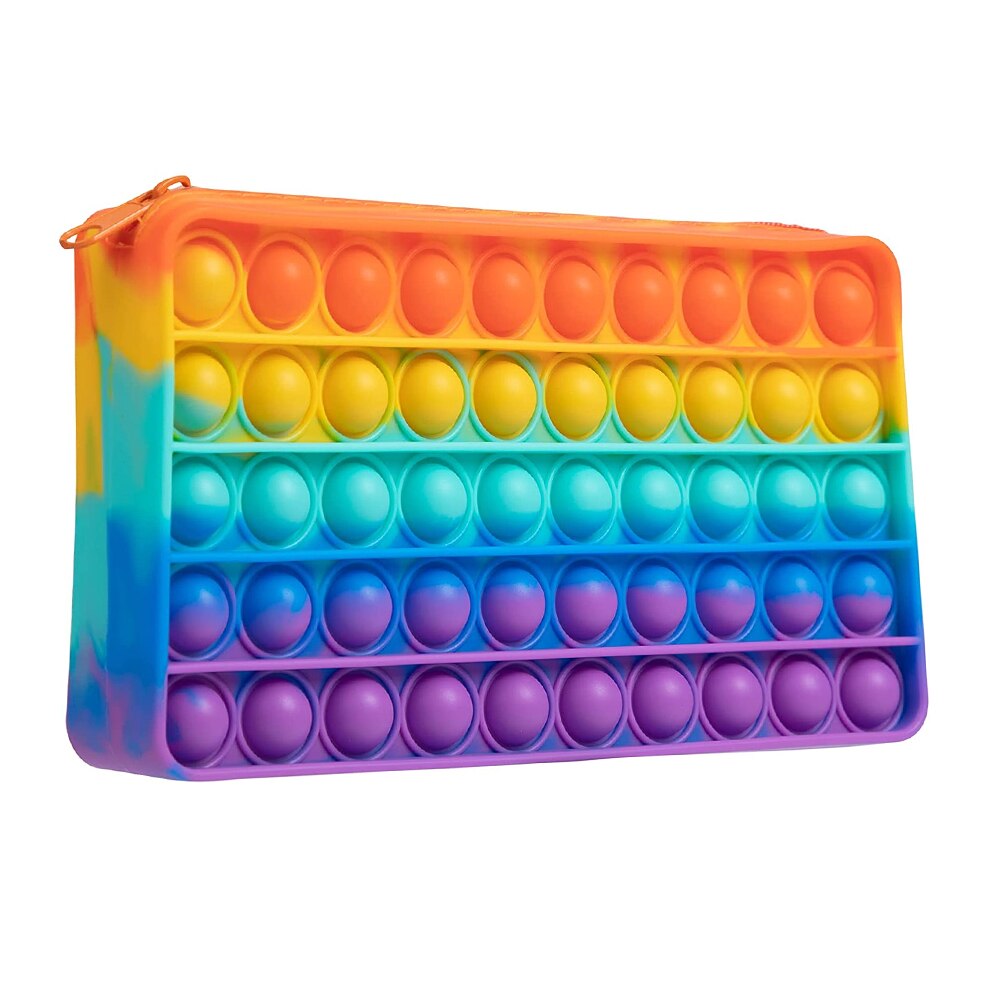 Penar cu Fermoar Pop It Zenuk® - Gradininta, Scoala, Fidget Toys, Silicon, Multicolor