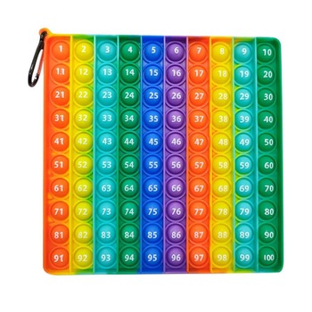 Jucarie antistres din silicon JAF®, Pop it now, forma patrat, 20x20 cm, 100 de bule, Multicolor Jucarie antistres din silicon JAF®, Pop it now, forma patrat, 20x20 cm, 100 de bule, Multicolor