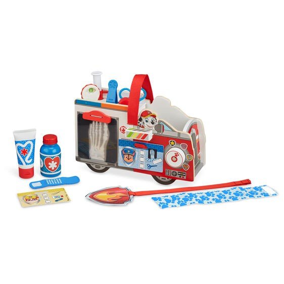 Set de joaca Melissa & Doug, Paw Patrol, Wooden Rescue Caddy, Marshall