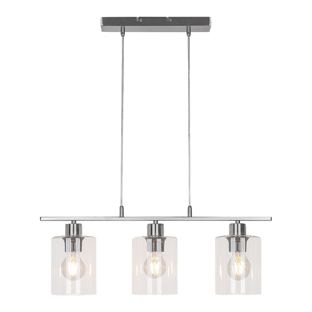 Suspensie Miroslaw Rabalux, 3xE27, Metal, Crom, abajur Transparent