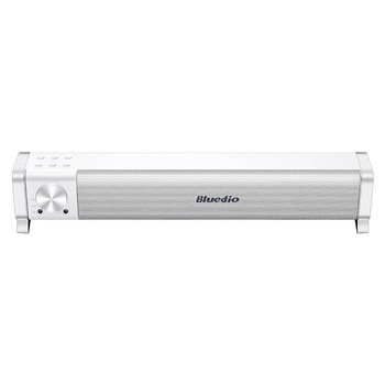 Soundbar PC Bluedio LS Alb, Sistem 2.0, Efect 7.1, 3D Surround, Bluetooth 5, Microfon, Alimentare USB Soundbar PC Bluedio LS Alb, Sistem 2.0, Efect 7.1, 3D Surround, Bluetooth 5, Microfon, Alimentare USB