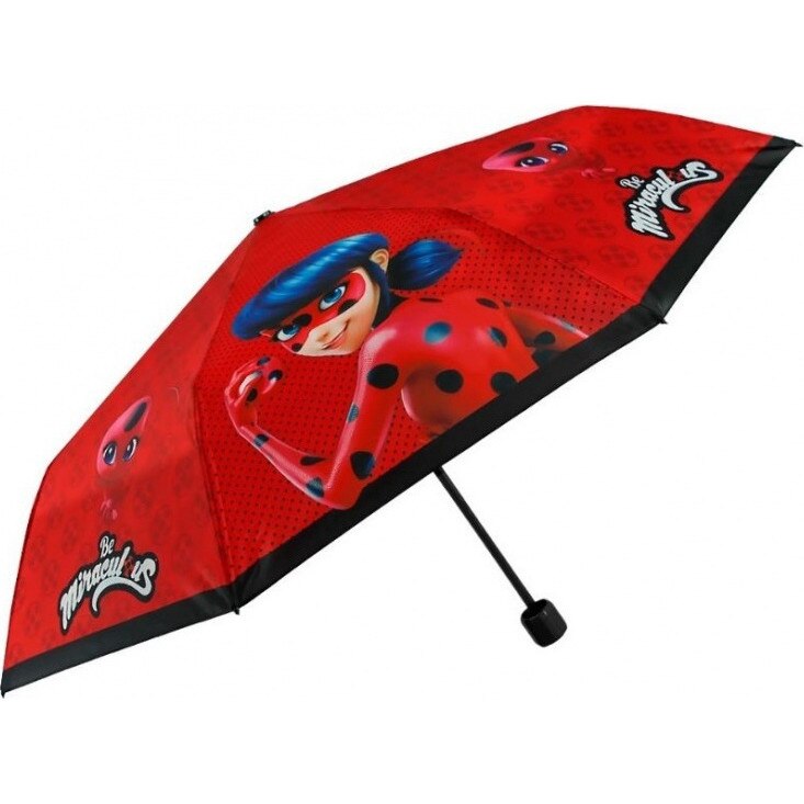 Umbrela Perletti LadyBug, rezistenta la vant, plianta, manuala, mini, pentru fete