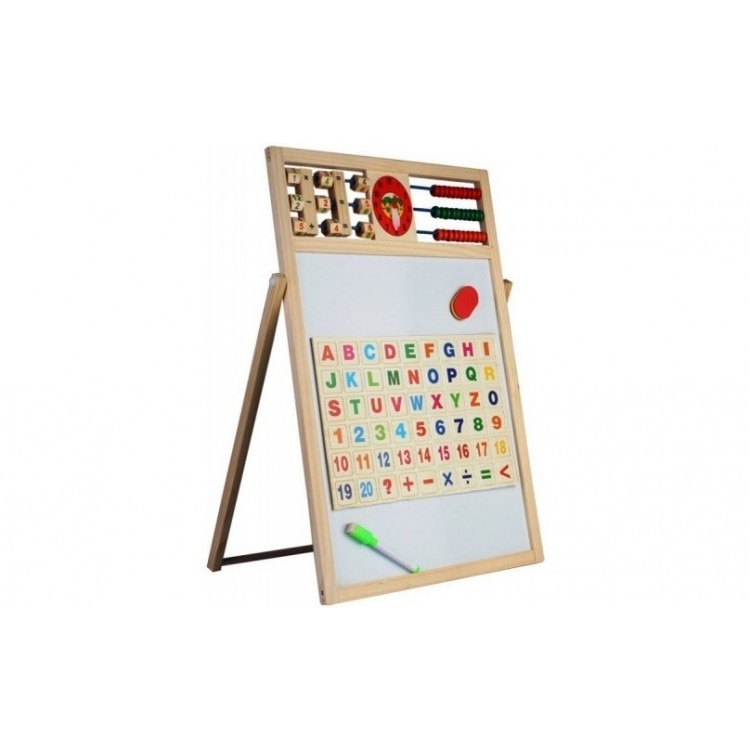 Tabla magnetica educativa multifunctionala din lemn, accesorii