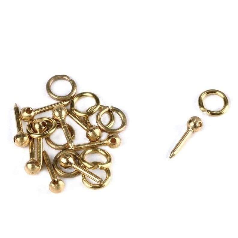 Set 10 inele cu picior din alama pentru Navomodele, 3 mm