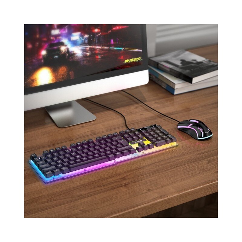 Set Tastatura Si Mouse Hoco Gaming Luminare Rgb Terrific Glowing Gm11 ...