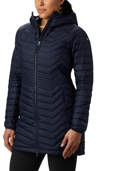 Columbia, Geaca lunga din material usor Powder Lite, Bleumarin Columbia, Geaca lunga din material usor Powder Lite, Bleumarin