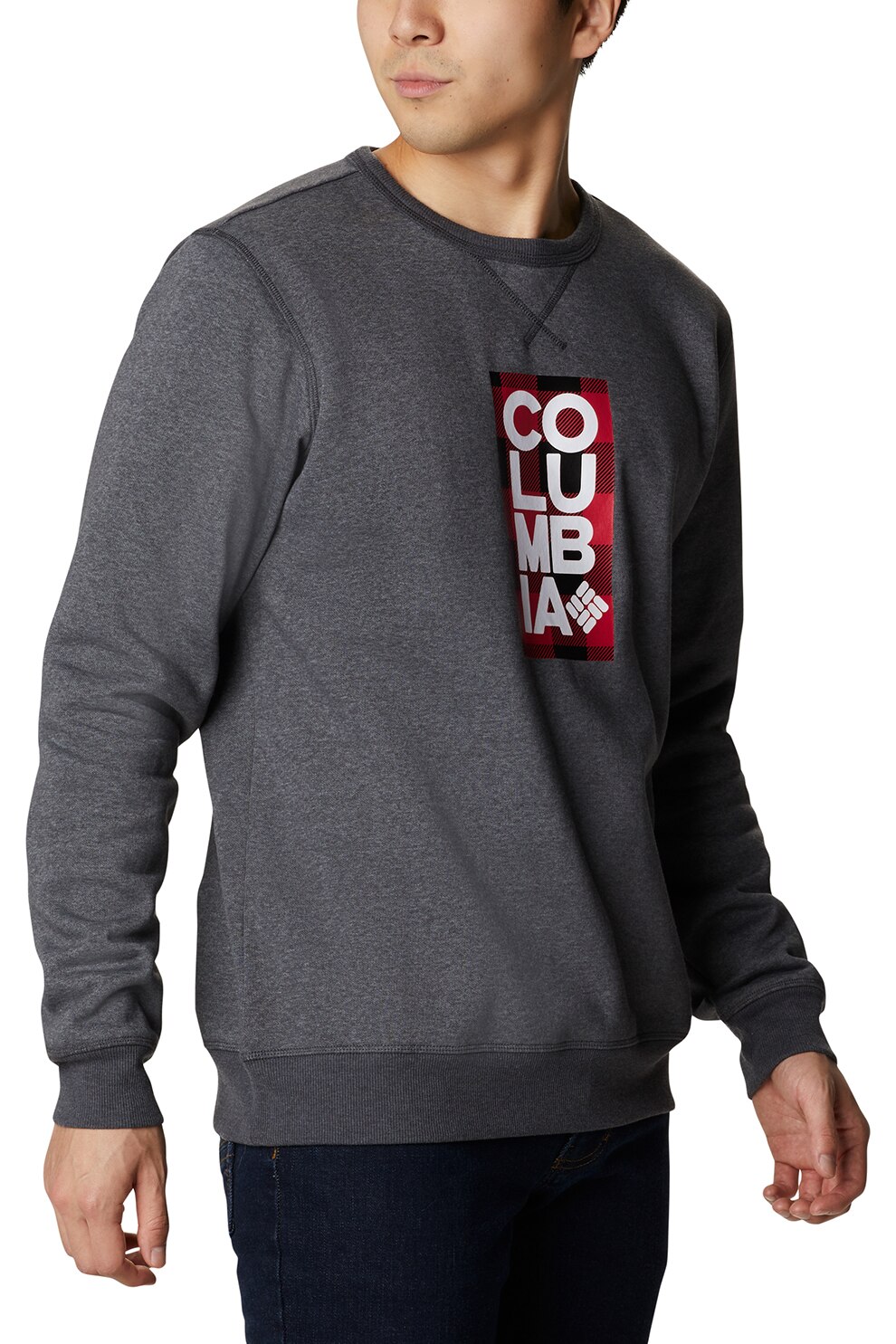 Columbia, Bluza sport din fleece cu logo si decolteu la baza gatului, Gri inchis melange