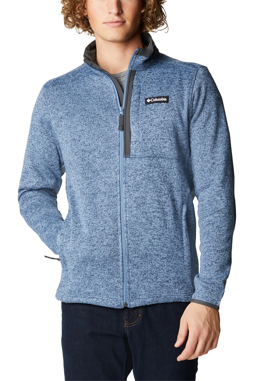 Columbia, Bluza cu fermoar pentru trekking Sweater Weather™, Albastru melange