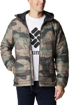 Columbia, Geaca cu gluga Powder Lite, Maro taupe deschis/Gri/Verde pal Columbia, Geaca cu gluga Powder Lite, Maro taupe deschis/Gri/Verde pal