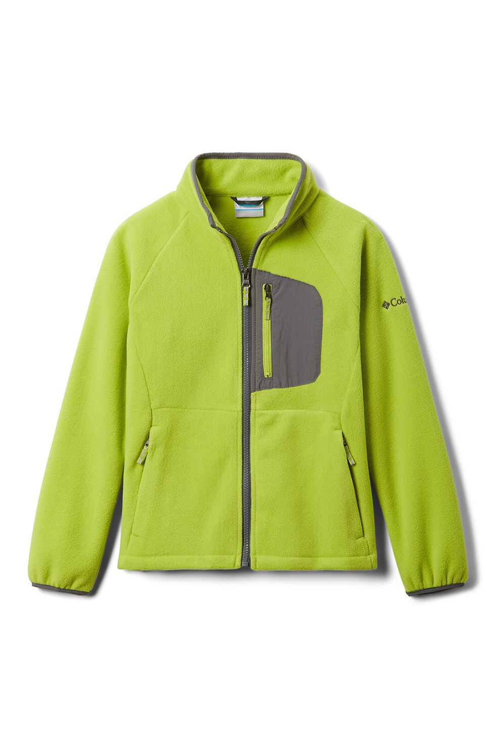 Columbia, Bluza sport cu logo, pentru trekking Fast Trek II, Verde lime/Gri, 140-150 CM Standard