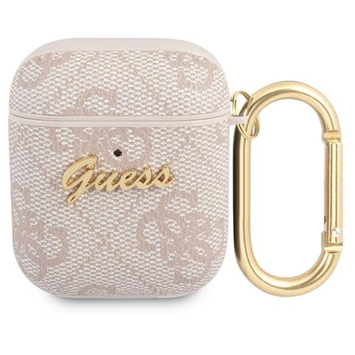 Калъф Guess GUA24GSMP 4G Script Metal Collection за AirPods, розов
