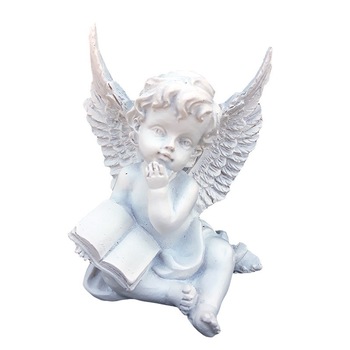 Statueta din rasina reprezentand un inger citind, 10 cm Statueta din rasina reprezentand un inger citind, 10 cm