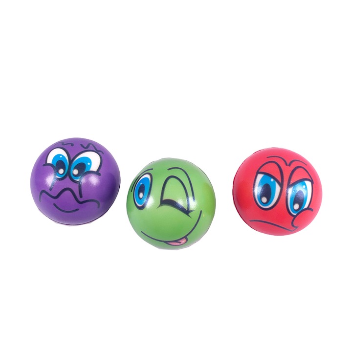 Mingi moi antistres, Chippo, 6 cm, 3 buc, Rosu/Verde/Violet