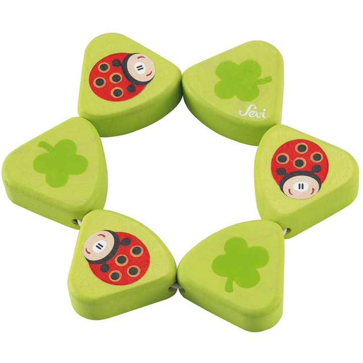 Baba fa csörgő Sevi 826443 1-64/3-23, Katicabogár, 9 cm