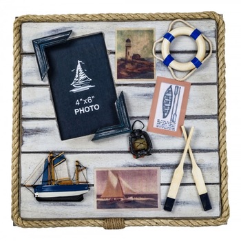 Tablou decorativ cu rama foto,lemn pictat,30x30x3cm Tablou decorativ cu rama foto,lemn pictat,30x30x3cm