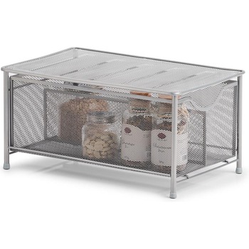 Raft depozitare Zeller, otel, 41x26x20 cm, argintiu Raft depozitare Zeller, otel, 41x26x20 cm, argintiu