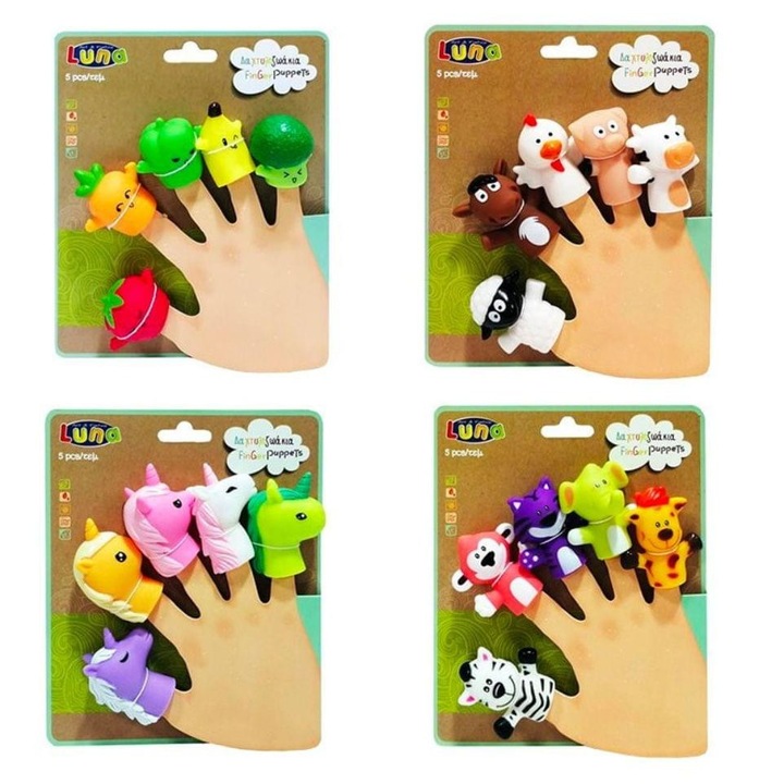 Luna 8460579 Állatos ujjbáb 5 db-os kiszerelésben
