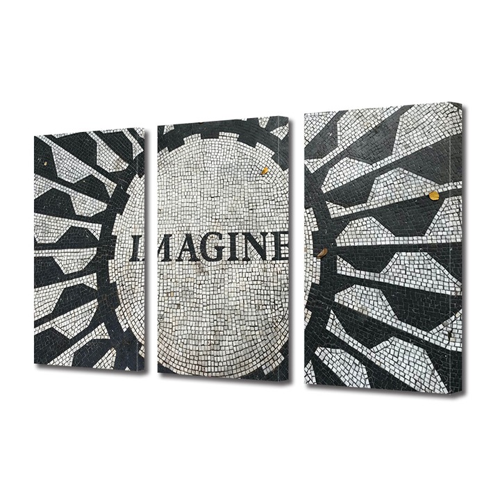 Set Tablouri Multicanvas 3 piese, Art Star, Imagine, Mesaje, Panza pe cadru de lemn, Decoratiuni Moderne pentru Casa, 3 x 20 x 30 cm