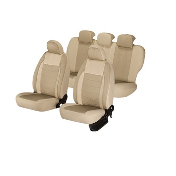 Set huse scaune auto Universale Lux, Editia Elegance, Piele Ecologica si Textil, 11 piese, Crem Set huse scaune auto Universale Lux, Editia Elegance, Piele Ecologica si Textil, 11 piese, Crem