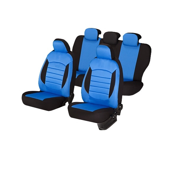 Set huse scaune auto Universale, Editia Urban, Material Textil, 11 piese, Albastru