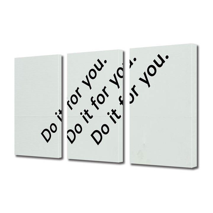 Set Tablouri Multicanvas 3 piese, Art Star, Do it for you, Mesaje, Panza pe cadru de lemn, Decoratiuni Moderne pentru Casa, 3 x 20 x 30 cm