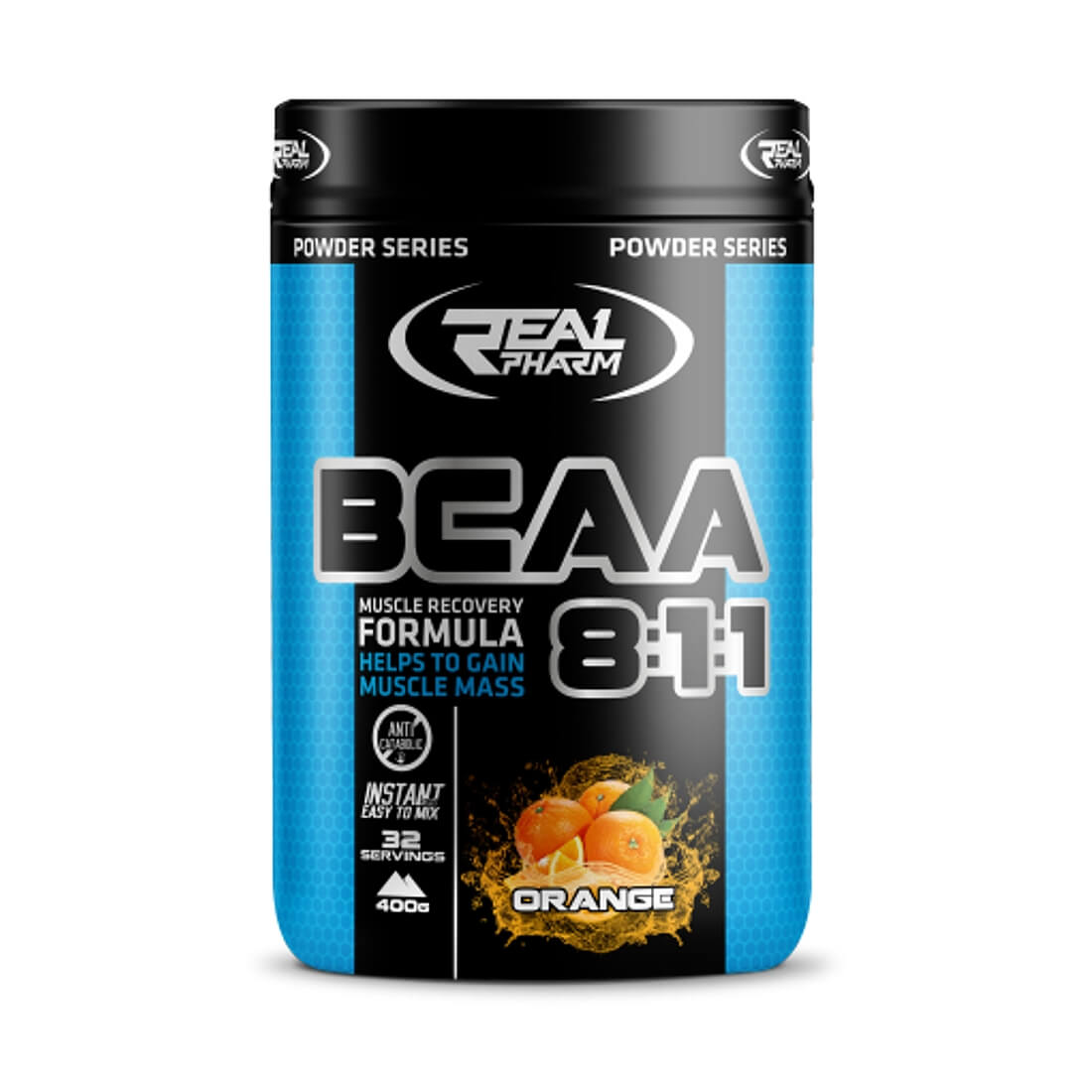 Aminoacizi BCAA 8:1:1 Real Pharm, Fructul pasiunii/Mango, 400g