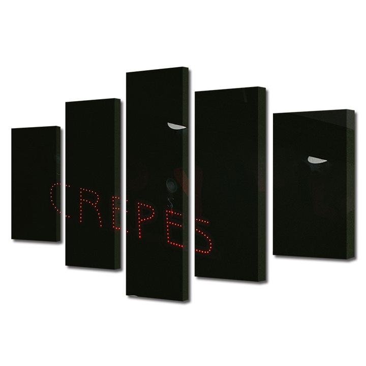 Set Tablouri Multicanvas 5 piese, Art Star, Clatite, Mesaje, Panza pe cadru de lemn, Decoratiuni Moderne pentru Casa, 80 x 150 cm