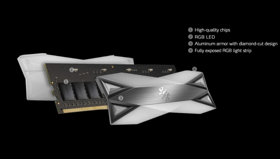 Memorie ADATA XPG Spectrix D60G RGB, 16GB (2x8GB) DDR4, 3600MHz