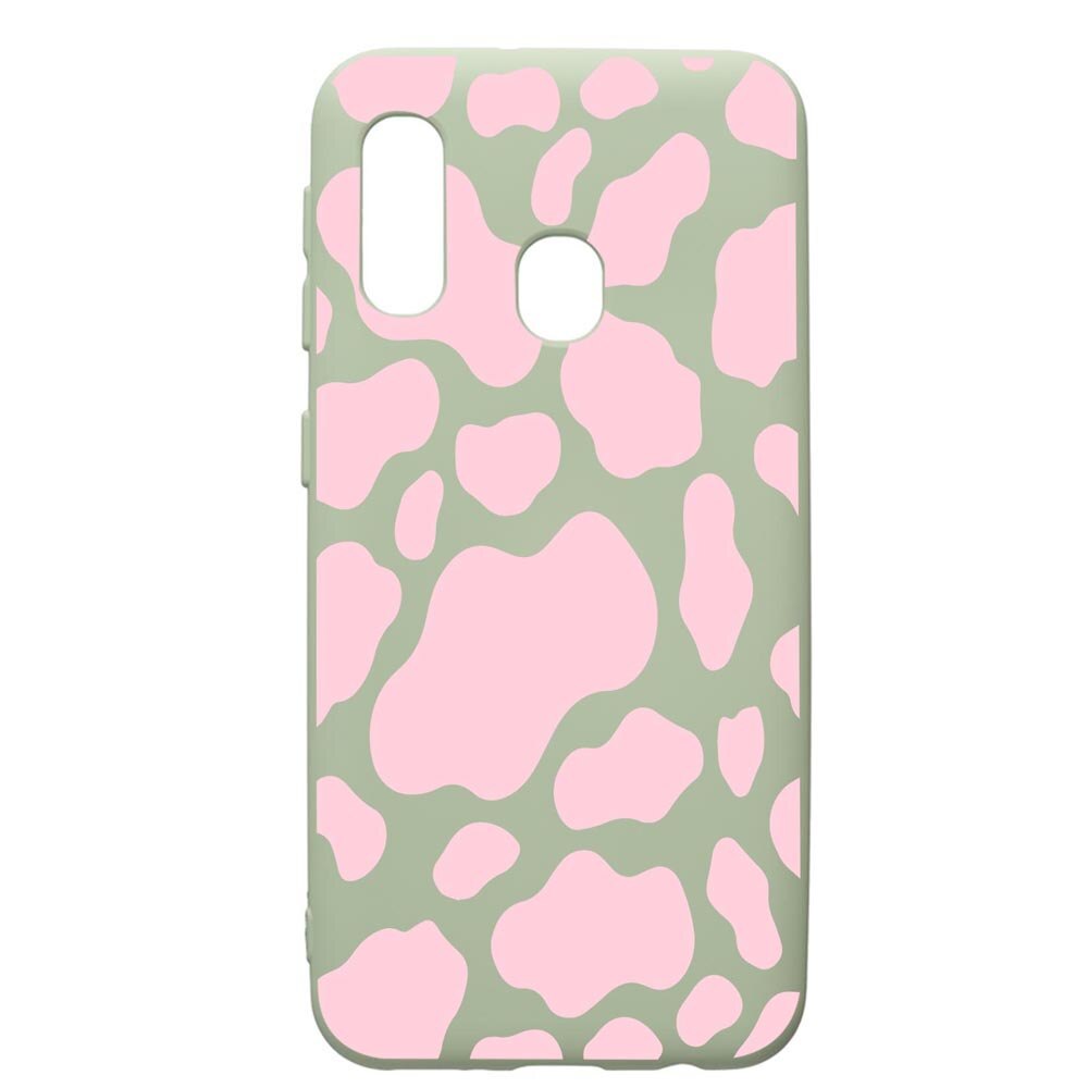 Husa Premium Silicon Compatibila Cu Samsung Galaxy A40, Pink Cow, cu interiorul din material textil, protectie camera, Beryl, PGR786