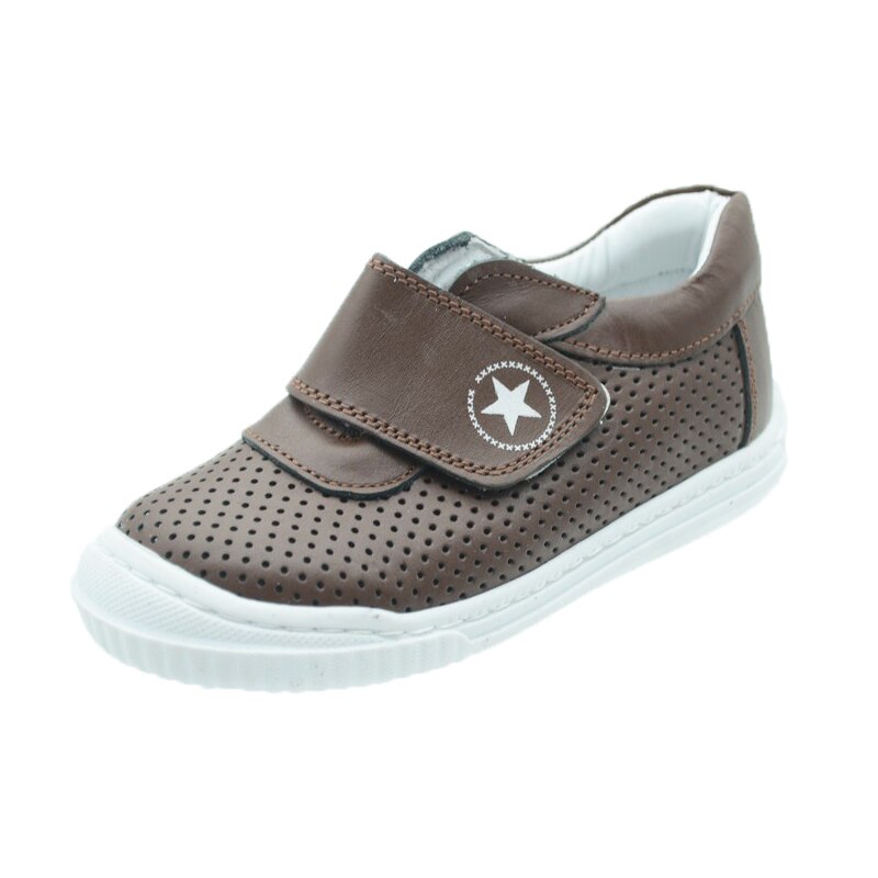 Pantofi ortopedici din piele pentru baieti Small Foot SSMFF20, Maro 31243