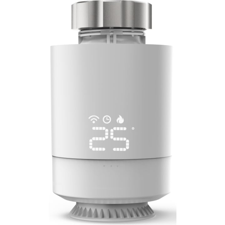 Cap termostat inteligent pentru calorifer Hama, Wi-Fi, LED, compatibil Amazon Alexa/Google Assistant