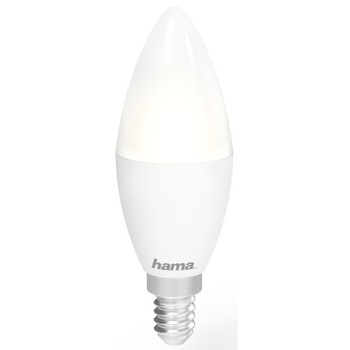 Lampa LED Hama WLAN, E14, 5,5 W, fără hub, pentru control vocal si aplicație, Alb Lampa LED Hama WLAN, E14, 5,5 W, fără hub, pentru control vocal si aplicație, Alb