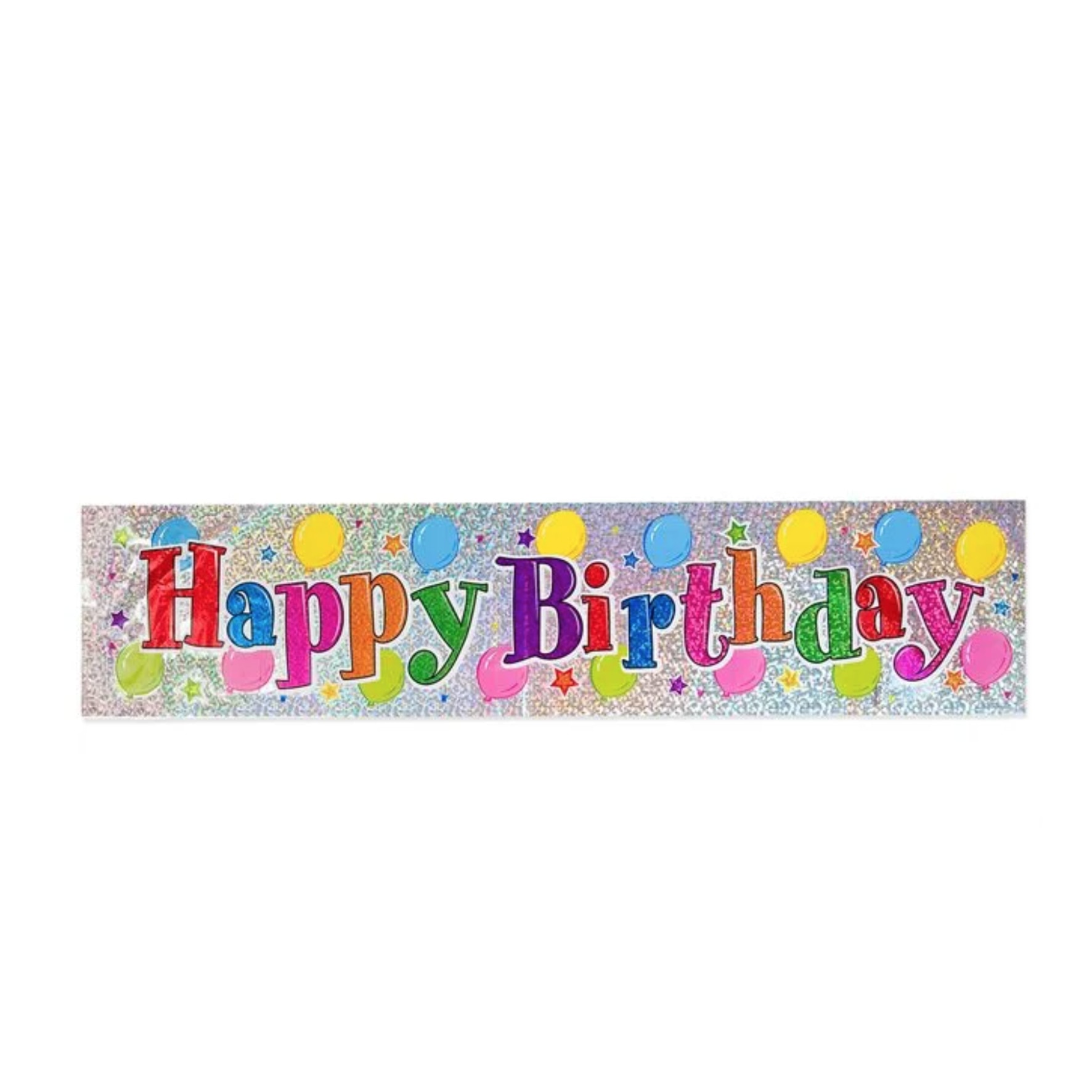 Banner holografic Happy Birthday, 270 x 19 cm, Multicolor, JMB-BBL2911