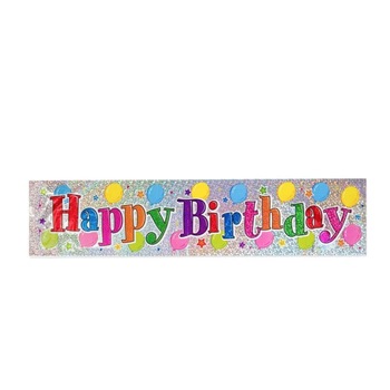 Banner holografic Happy Birthday, 270 x 19 cm, Multicolor, JMB-BBL2911 Banner holografic Happy Birthday, 270 x 19 cm, Multicolor, JMB-BBL2911