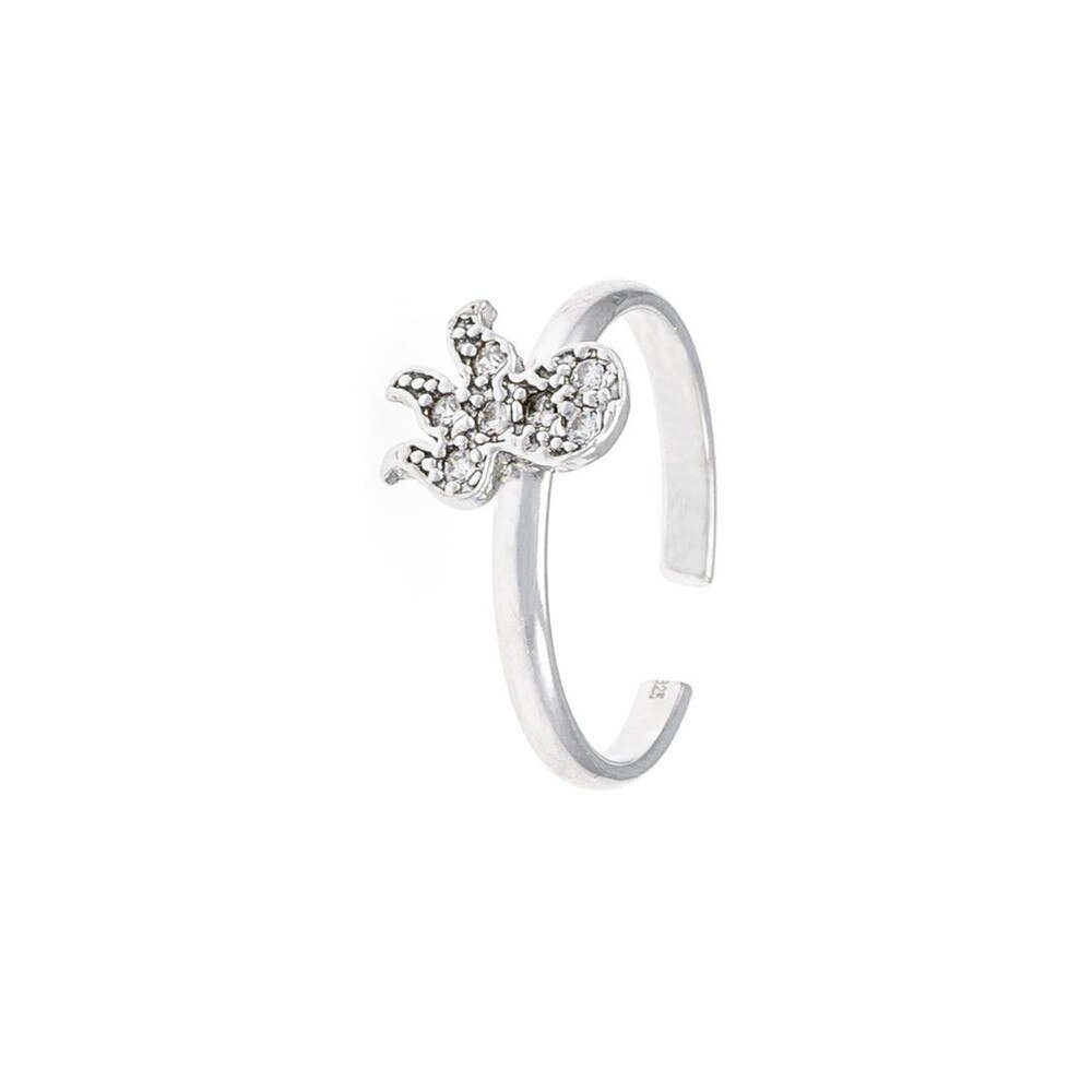 Inel reglabil, din argint, accesorizat cu cristale CZ