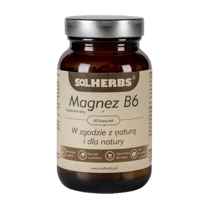 Supliment Magneziu B6 Solherbs, 60 capsule