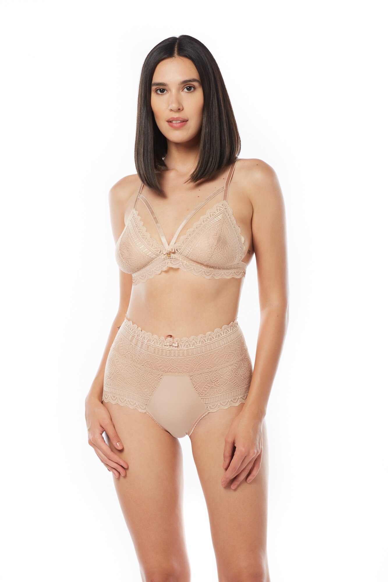 Sutien din dantela dama SM27, Bej