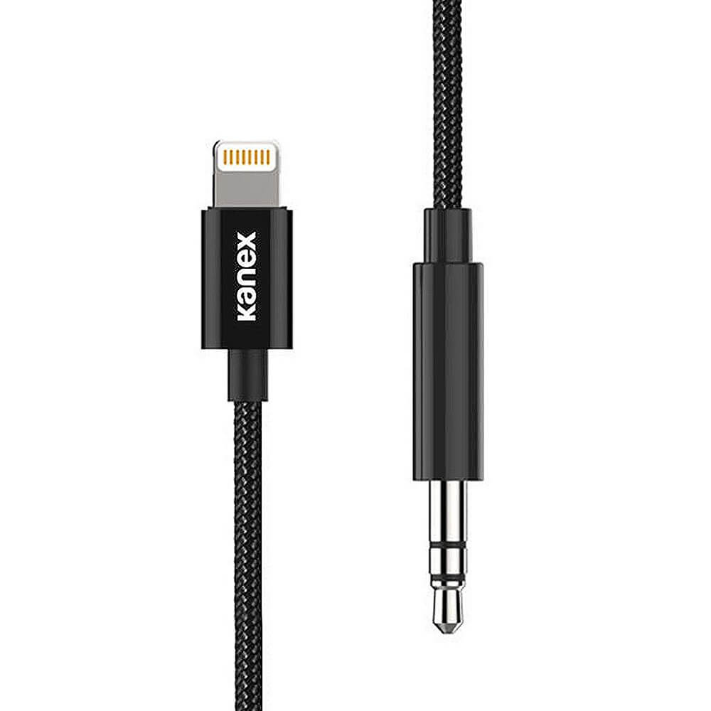 Cablu audio certificat de la Lightning la 3,5 mm. mufa audio (100cm), Kanex DuraBraid Premium Audio (negru)