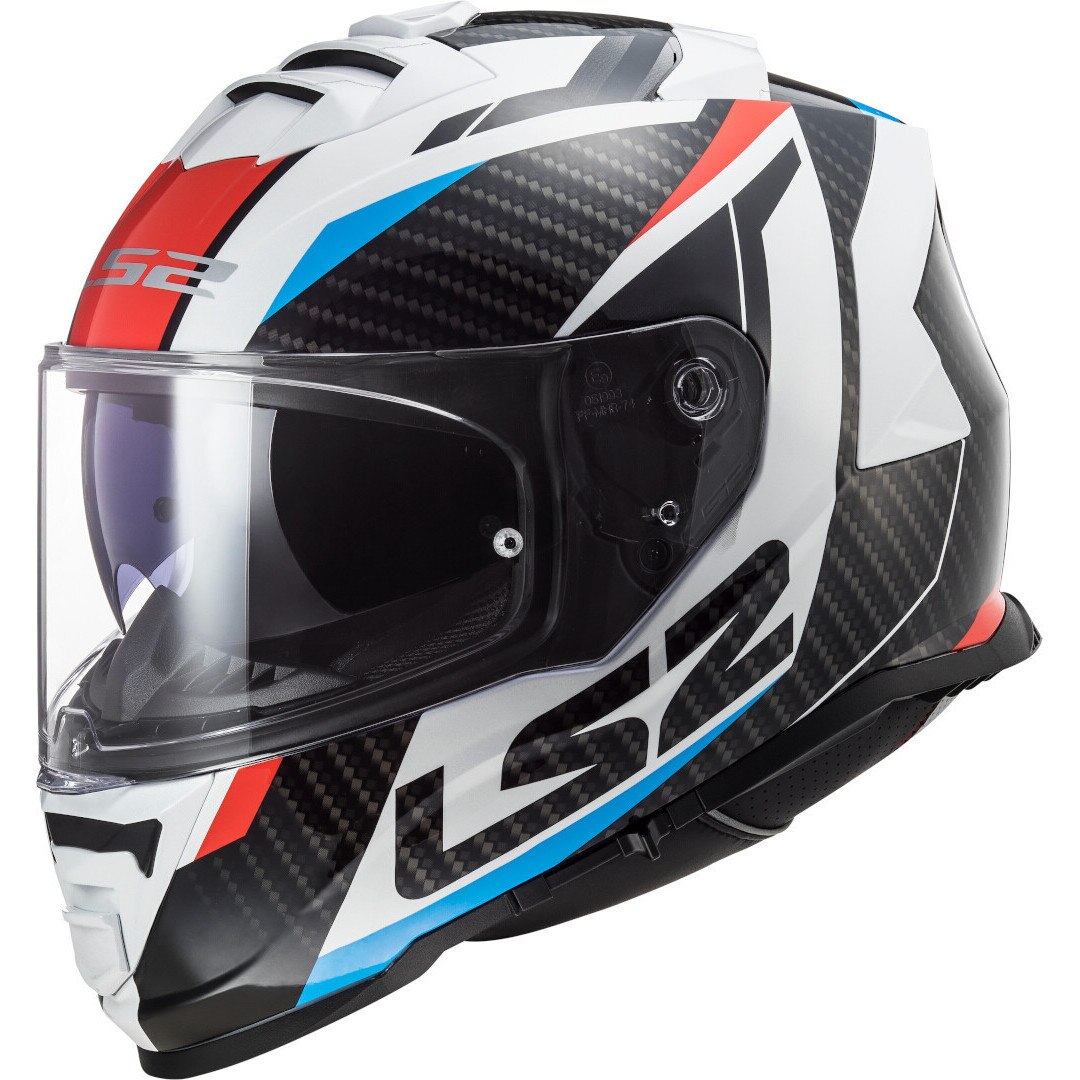 Casca moto, LS2 FF800 Storm, Protectie UV, ABS, Alb/Albastru, XL (61-62cm)
