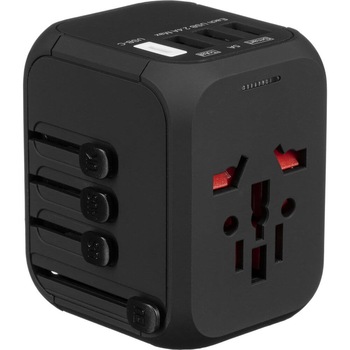 Adaptor de alimentare cu adaptoare la nivel mondial si 4 porturi USB, Kanex GoPower (negru) Adaptor de alimentare cu adaptoare la nivel mondial si 4 porturi USB, Kanex GoPower (negru)
